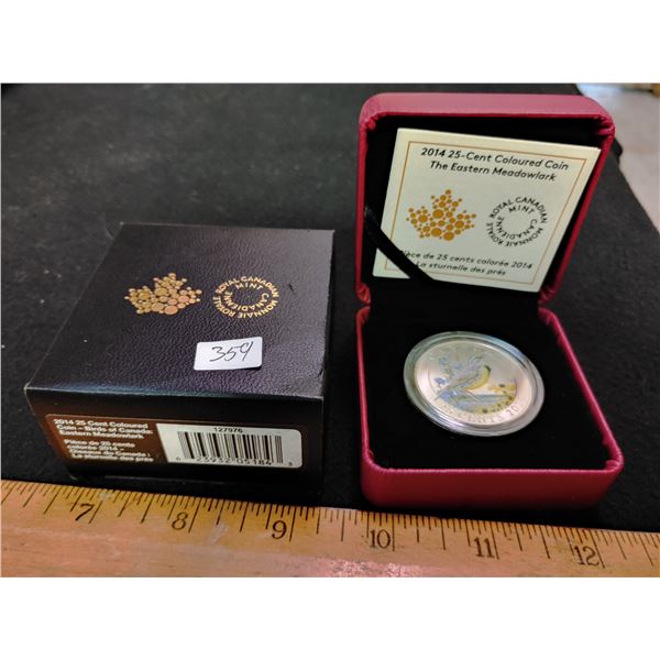 2014 25-Cent Coloured Coin The Eastern Meadowlark