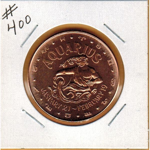 1 OUNCE COPPER  .999 FINE - ZODIAC - AQUARIUS