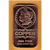 Image 1 : 1 OUNCE COPPER BAR  .999 FINE - MORGAN DOLLAR DESIGN