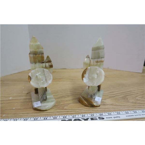 2 Marble Book Ends