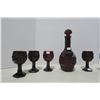 Image 6 : Decanter & 6 Glasses (red)