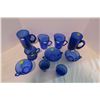 Image 1 : 10 pcs Blue Depression Glass