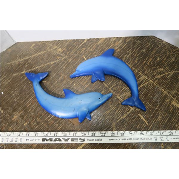 2 Dolphin Chalkware Pieces