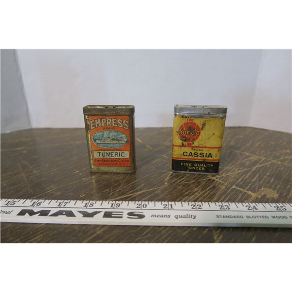 2 Small Spice Tins - Empress & Sunglo