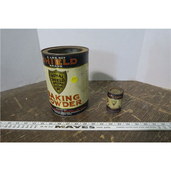 2 Royal Shield Tins - 1 Large, 1 Small