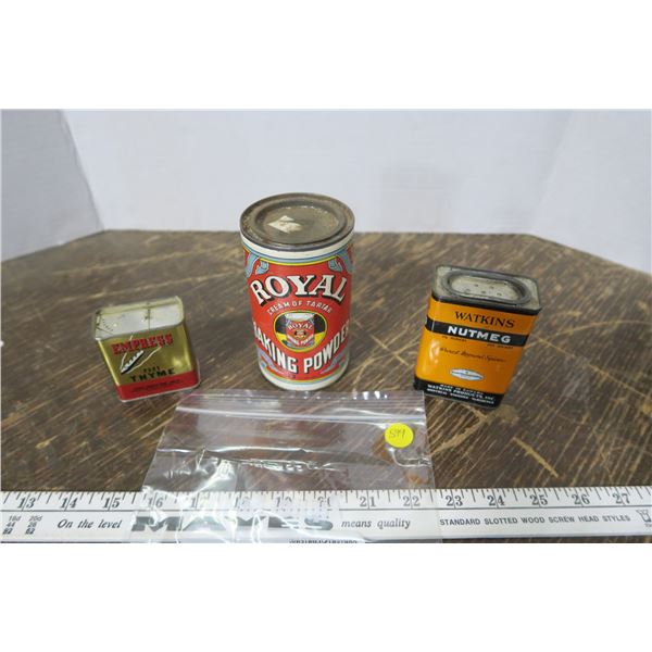 3 Small Tins - Royal, Watkins, Empress