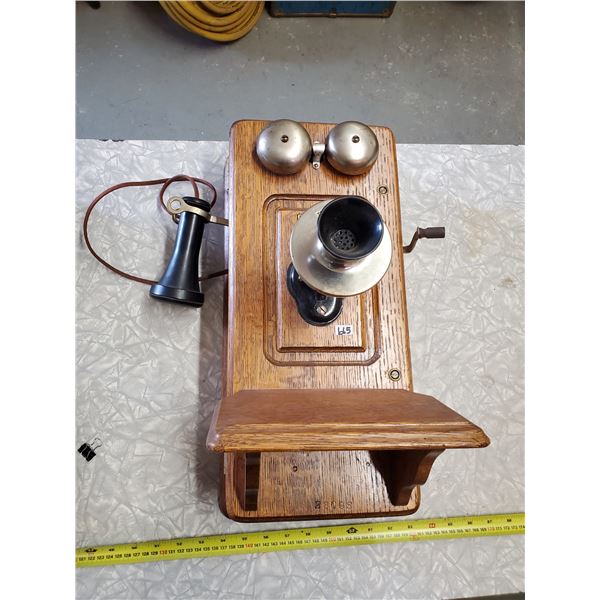 ANTIQUE KELLOGG WOOD WALL TELEPHONE CHICAGO USA Schmalz Auctions