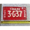 Image 1 : 1946 SASKATCHEWAN TRAILER PLATE (REPAINTED)