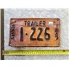 Image 1 : 1947 SASKATCHEWAN TRAILER PLATE (REPAINTED)