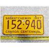 Image 1 : 1967 SASKATCHEWAN LICENSE PLATE