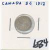 Image 1 : 1912 CANADA 5 CENTS COIN