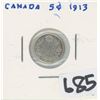 Image 1 : 1913 CANADA 5 CENTS COIN
