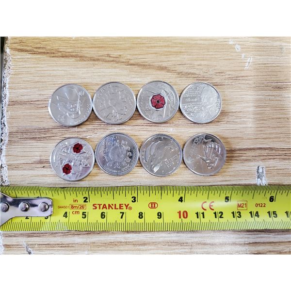 8 Canadian Collector Quarters