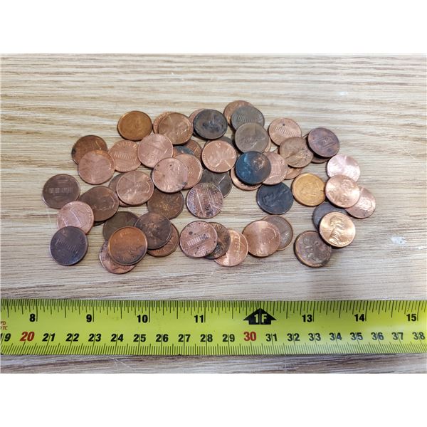 56 Canadian + American Pennies