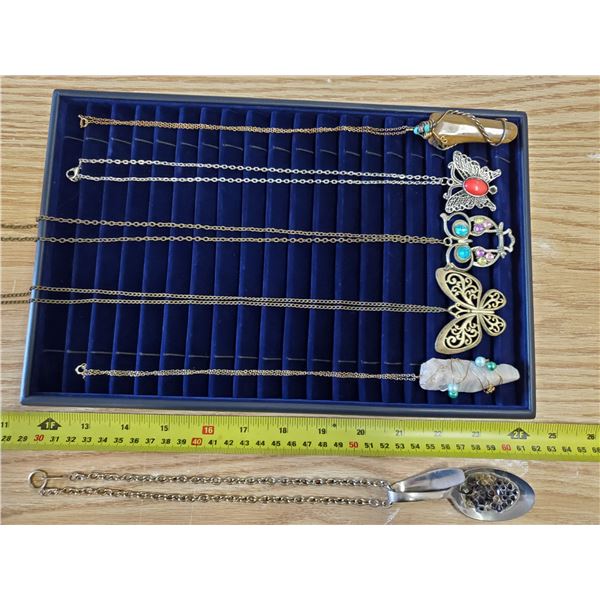 6 Necklaces with Jewelry Display