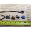 Image 2 : 2 Stone Turtle Necklaces, Hematite, Tiger Eye, Sodalite + 3 pocket stones