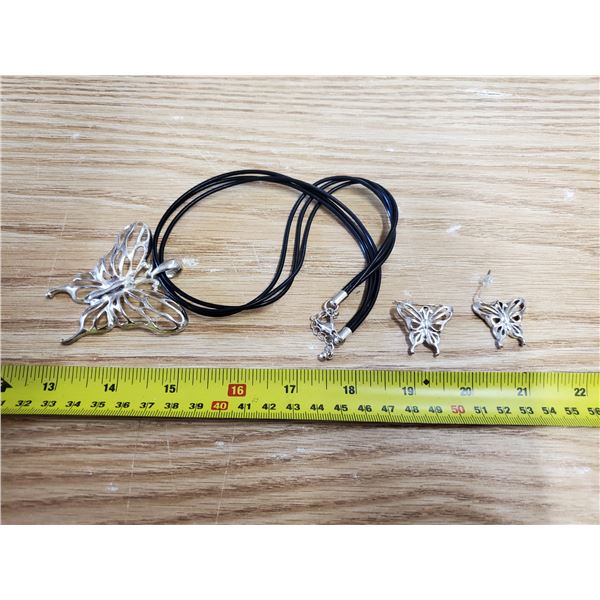 Butterfly Necklace + Earring Set