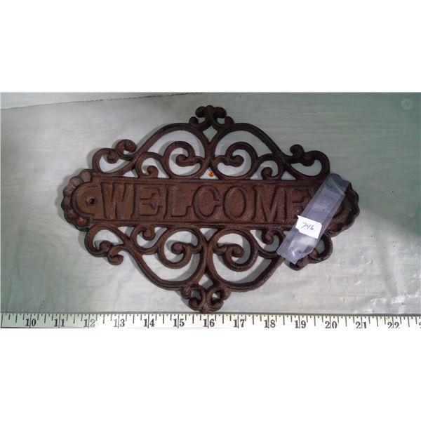Iron Welcome sign 7 1/2"x10 1/2"