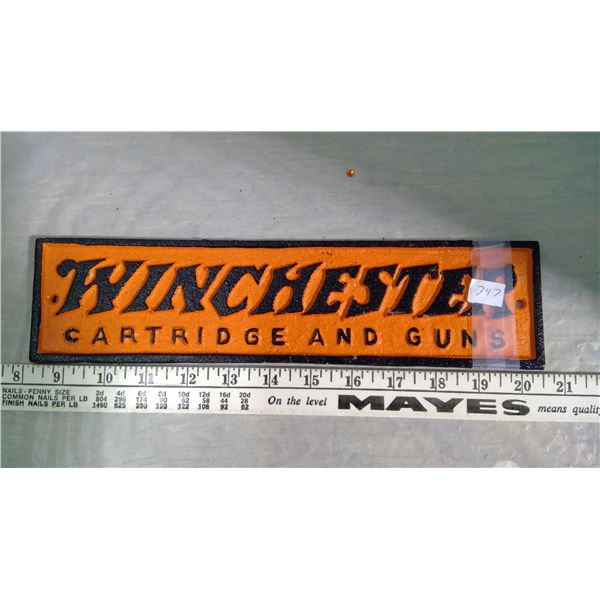 Iron Winchester sign 3"x12 1/4"