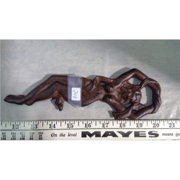Iron lady bottle opener 9"