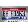 Image 1 : License plate Idaho