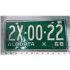 Image 1 : License plate Alberta 1968