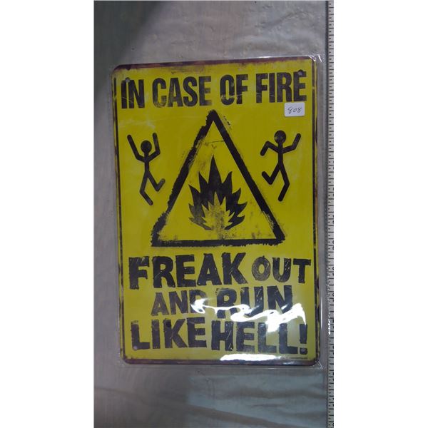 In case of fire sign