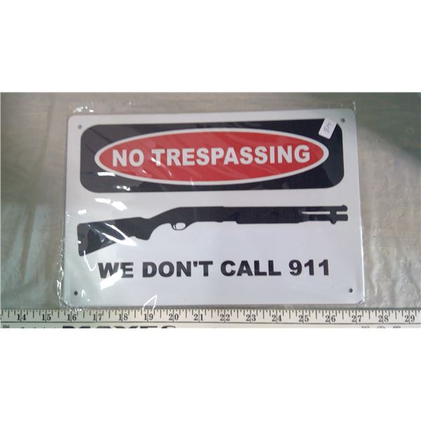 No tresspassing sign