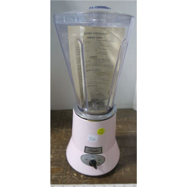 Retro 1950's "Blendall" pink blender with original instructions