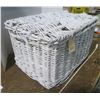 Image 2 : Antique white wicker storage trunk with flip lid