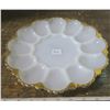 Image 1 : milk gloass & gold trim devilled egg dish