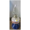 Image 1 : Blue & White floral motif coal oil lamp