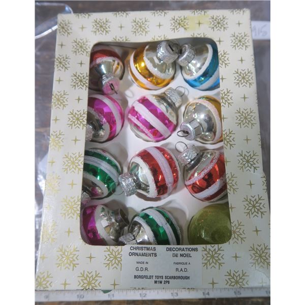 Vintage boxed Christmas ornaments Germany