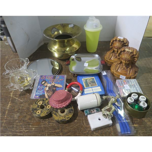 Lot of misc. household goods china, glass, brass