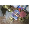 Image 2 : Lot of misc. household goods china, glass, brass