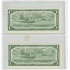Image 2 : Lot of 2 Consecutive Serial Number 1954 Modified Portrait $1 Notes. Lawson-Bouey signatures. Y/F Pre