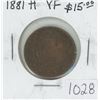Image 1 : Canadian 1881H Victorian Large Cent. Heaton Mint. VF-20.