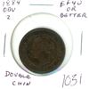 Image 1 : Canadian 1884 Victorian Large Cent. Obverse 2 (Double Chin). EF-40 or better. Nice.