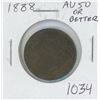 Image 1 : Canadian 1888 Victorian Large Cent. AU-50 or better. Nice.