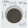 Image 1 : Canadian 1890H Victorian Large Cent. Heaton Mint. VF-30.