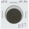 Image 1 : Canadian 1893 Victorian Large Cent. VF-30. Nice.