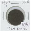 Image 1 : Canadian 1907H Edwardian Large Cent. Heaton Mint. Key Date. VG-8.