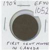 Image 1 : Canadian 1908 Edwardian Large Cent. The first Large Cent minted in Canada. EF-40. Nice.