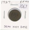 Image 1 : Canadian 1927 George V Small Cent. Semi-Key Date. EF-40. Nice.