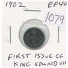 Image 1 : Canadian 1902 Edwardian Silver 5 Cents. The first Silver 5 Cents issued for King Edward VII. EF-40. 