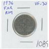 Image 1 : Canadian 1936 Far Rim Nickel 5 Cents. Far Rim Variety (S is Far from Rim). The last Nickel 5 Cents i