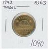 Image 1 : Canadian 1942 Tombac 5 Cents. The first of 2 Tombac coins issued during World War II because of a sh