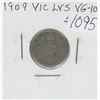 Image 1 : Canadian 1909 Small Victorian Leaves Silver 10 Cents. VG-10.