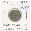 Image 1 : Canadian 1914 Silver 10 Cents. World War I issue. VF-30. Nice.
