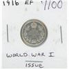 Image 1 : Canadian 1916 Silver 10 Cents. World War I issue. EF-40. Nice.